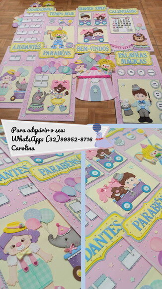 Kit para Decoração de Sala de Aula: Circo - 8 Painéis