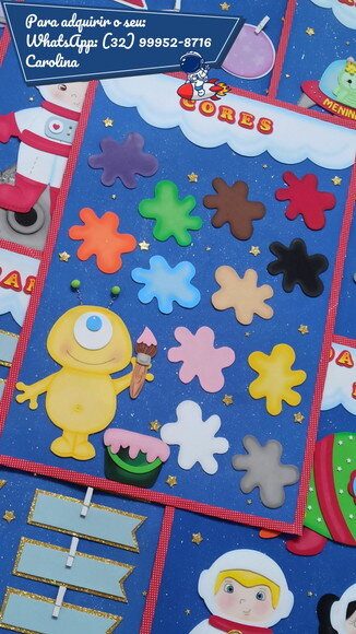 Kit para Decoração Sala de Aula: Astronautas - 9 Painéis