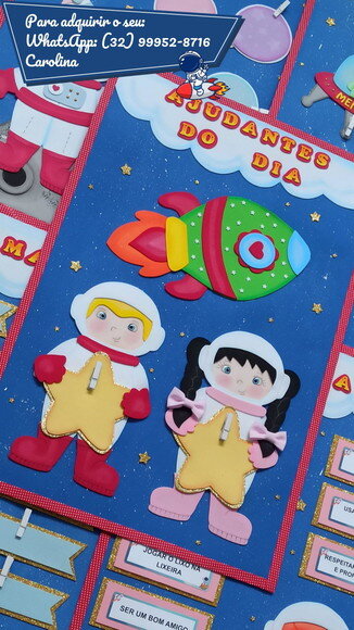 Kit para Decoração Sala de Aula: Astronautas - 9 Painéis