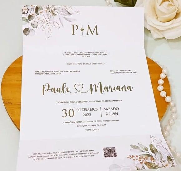 Convite de Casamento