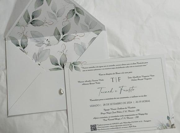 Convite de Casamento C/envelope