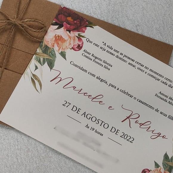 Convite de Casamento C/envelope
