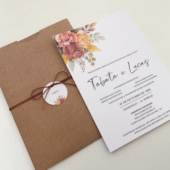 Convite de Casamento com Envelope