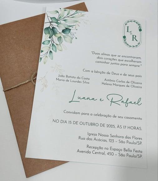 Convite de Casamento Elegância