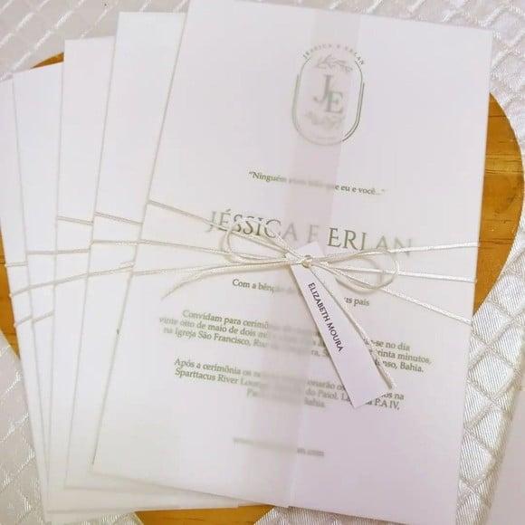 Convite de Casamento em Papel Vegetal