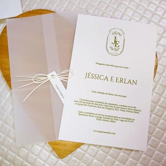 Convite de Casamento em Papel Vegetal