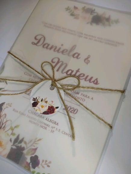Convite de Casamento em Papel Vegetal