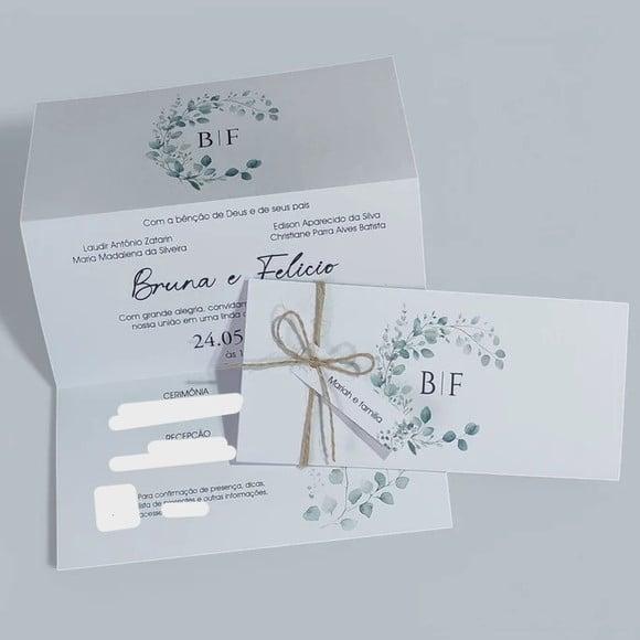 Convite de Casamento Modelo Sanfona