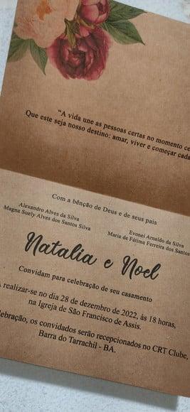 Convite de Casamento Rústico