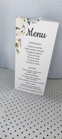 Menu Triangular com Numeração de Mesa e Agradecimento