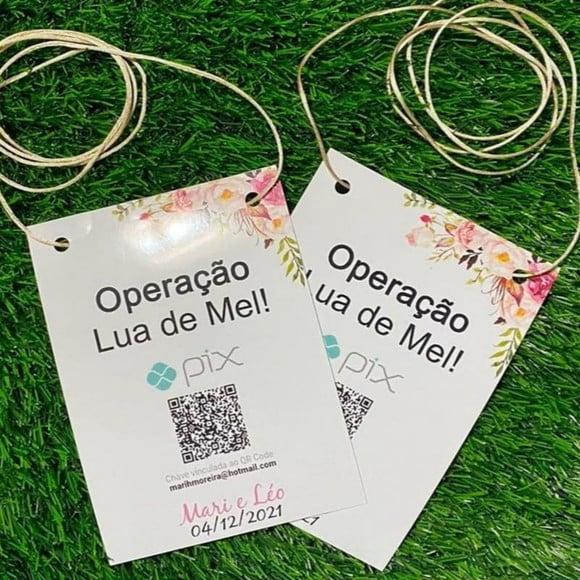 Plaquinhas Pix Qr Code Operação Lua de Mel - Par
