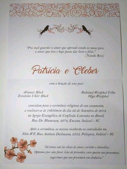 Convite de Casamento