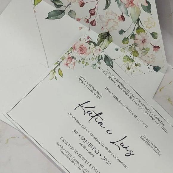Convite de Casamento C/envelope