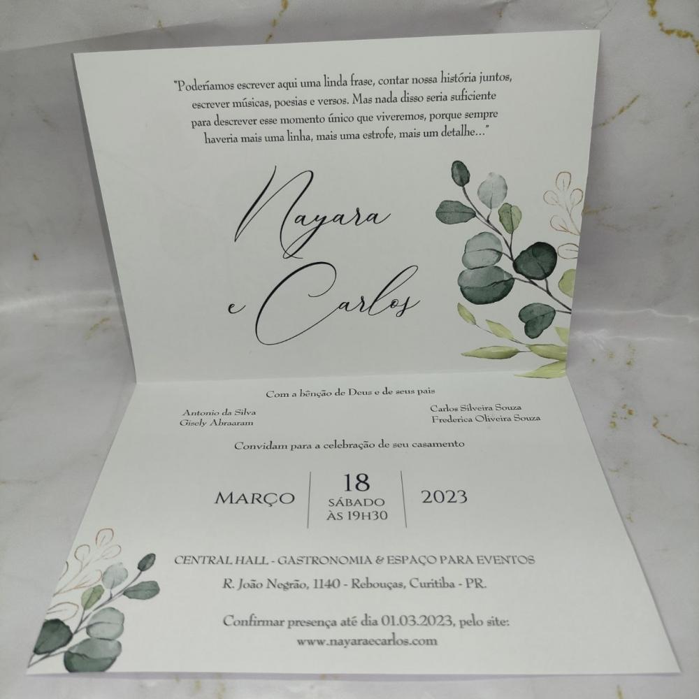 Convite de Casamento 180g