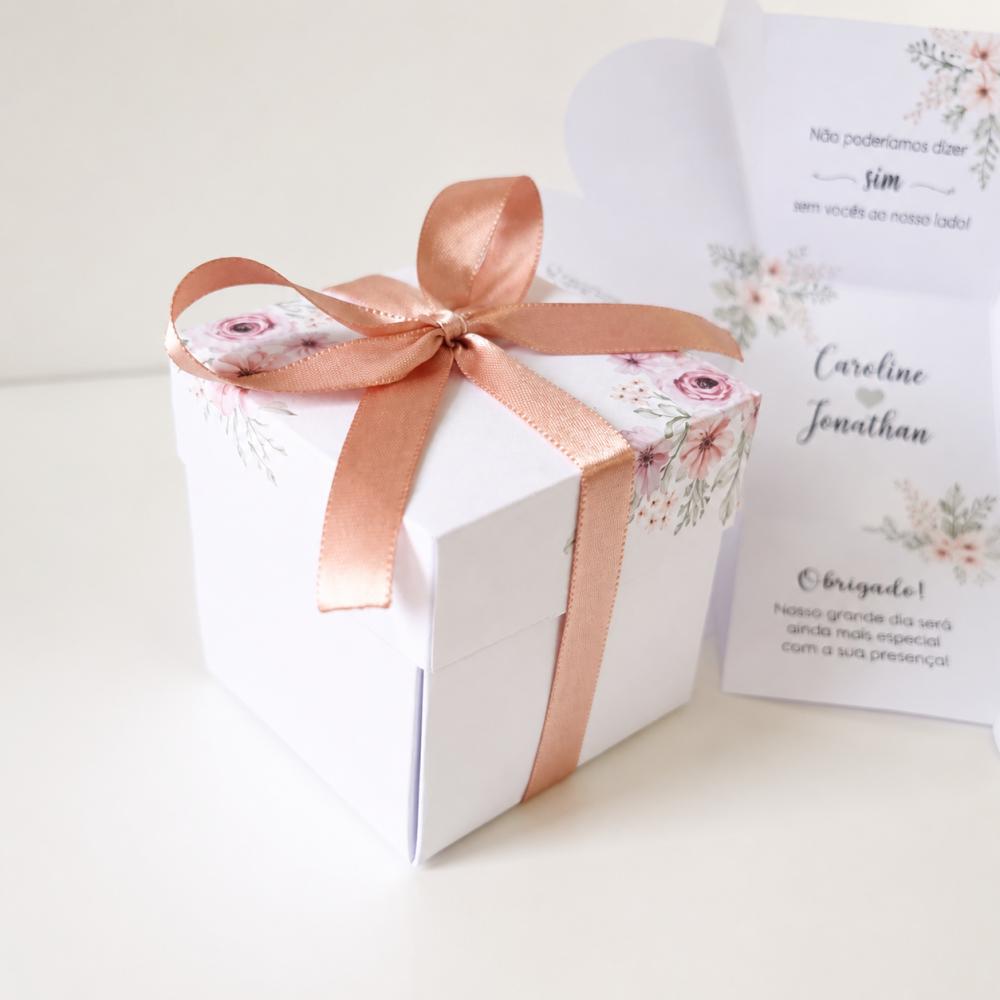 Convite Padrinhos de Casamento Caixa Personalizada