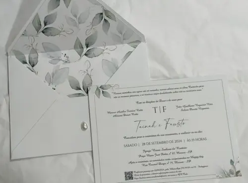 Convite de Casamento C/envelope