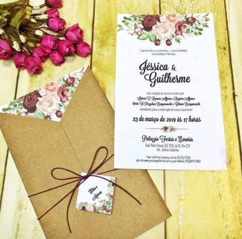 Convite de Casamento com Tag
