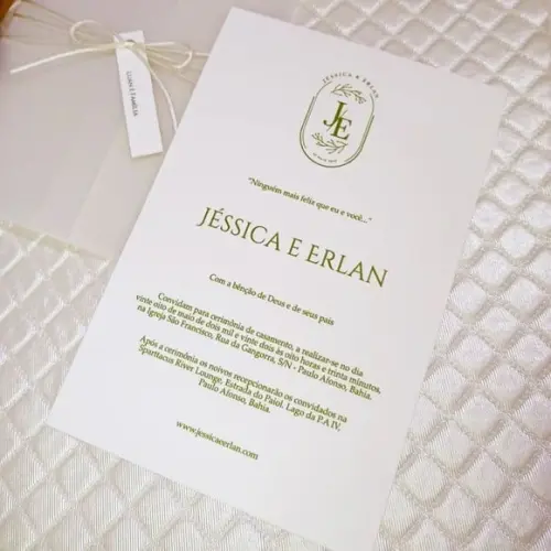Convite de Casamento em Papel Vegetal