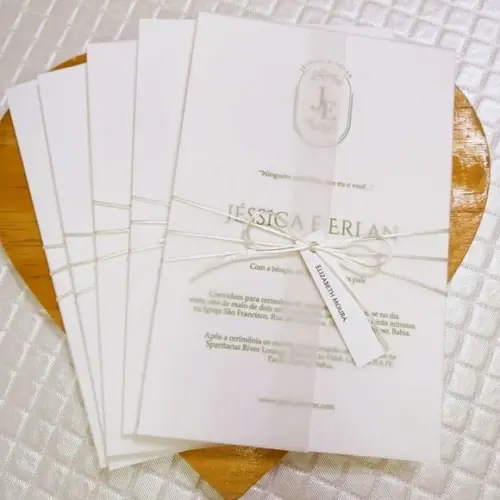 Convite de Casamento em Papel Vegetal