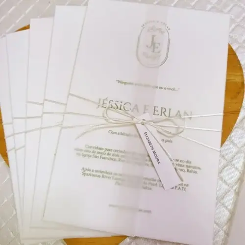 Convite de Casamento em Papel Vegetal