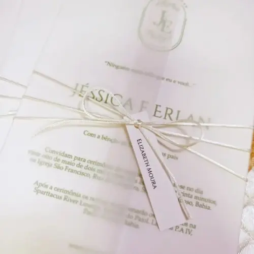 Convite de Casamento em Papel Vegetal