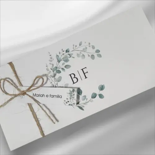Convite de Casamento Modelo Sanfona