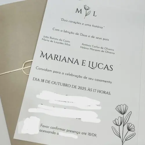 Convite de Casamento Minimalista