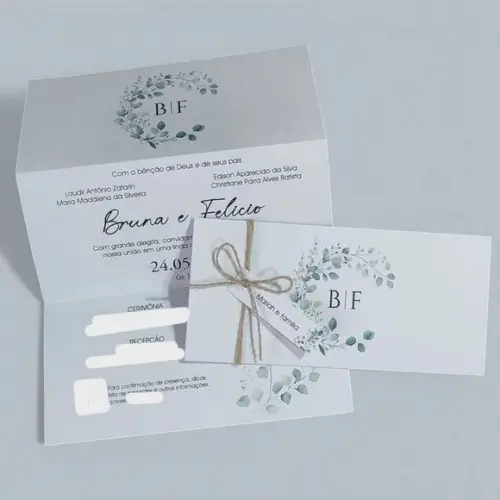 Convite de Casamento Modelo Sanfona
