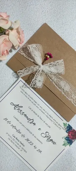 Convite de Casamento Rústico
