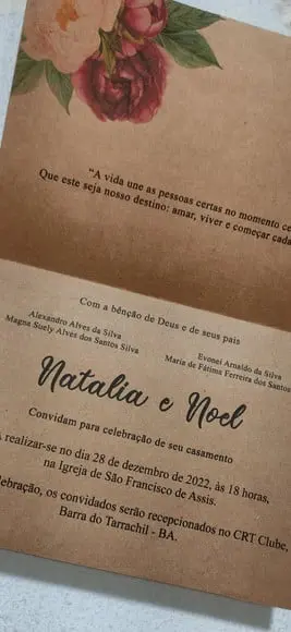 Convite de Casamento Rústico