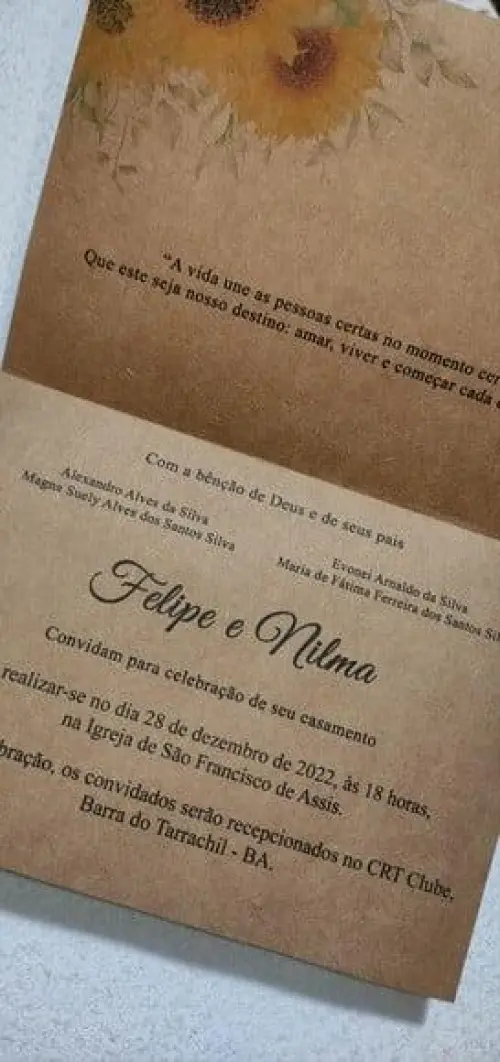 Convite de Casamento Rústico