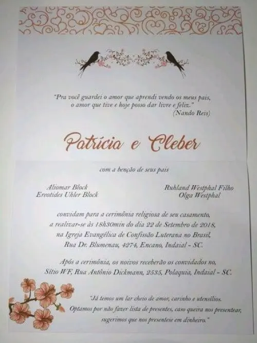 Convite de Casamento