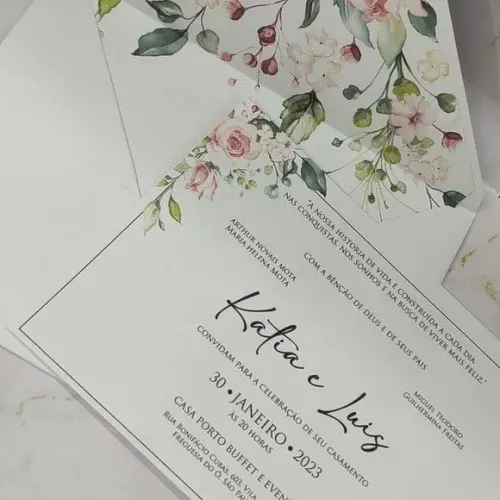 Convite de Casamento C/envelope
