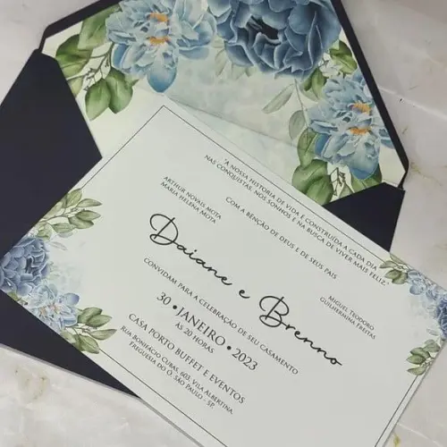 Convite de Casamento C/envelope