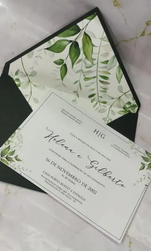 Convite de Casamento C/envelope