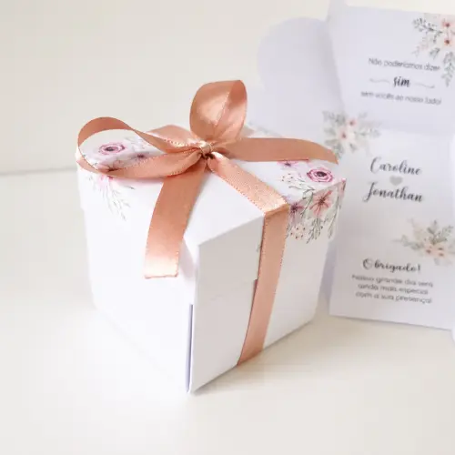 Convite Padrinhos de Casamento Caixa Personalizada
