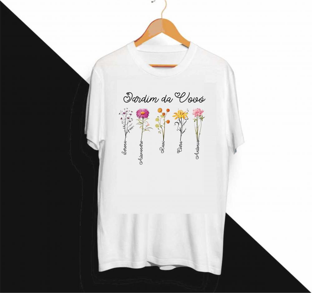 Camiseta Jardim Da Vovó - Personalizada Com O Nome Dos Netos