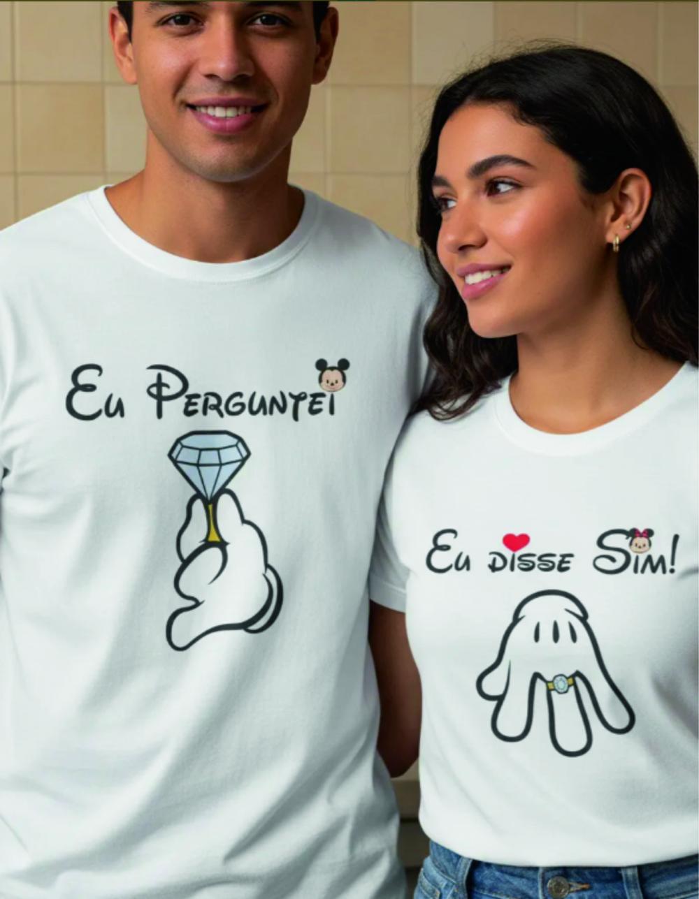 Camiseta Noivos Noivado Casamento Chá De Panela Kit Com 02