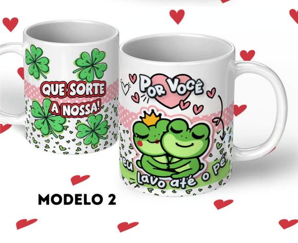 Caneca Por Voce Eu Lavo até o Pé Namorados Casal