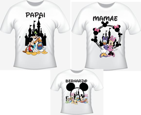 Camiseta Turma do Mickey Disney Kit com 03 Camisetas