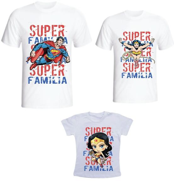 Camiseta Super Familia Kit /03 camisetas - Personalizada
