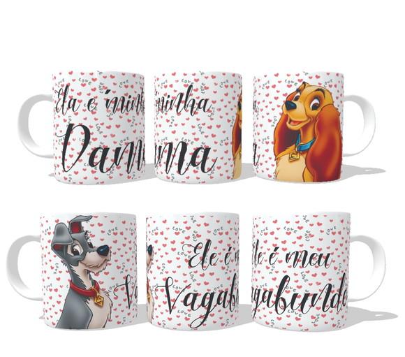 Caneca Dama e o Vagabundo Casal Kit com 2 Canecas