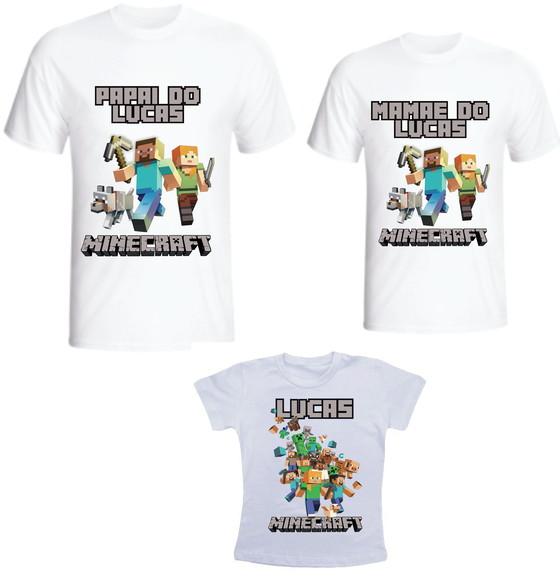 Camiseta M.i.n.e.c.r.a.f.t Kit /03 camisetas - Personalizada