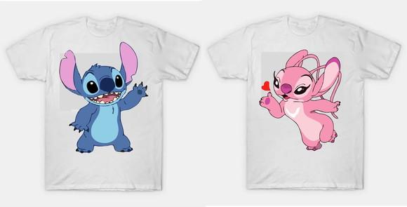 Camiseta Stitch ou Angel Escolha a Sua