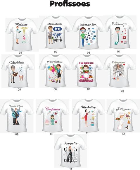 Camiseta Profissões - Cursos - Diversas