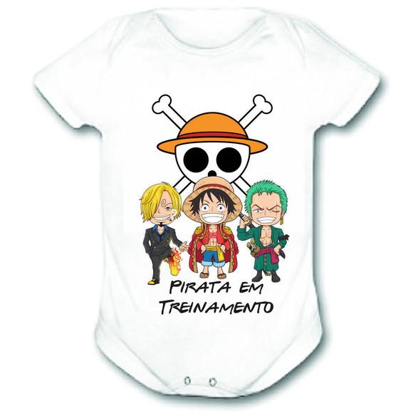 Body para Bebê Pirata em Treinamento One Piece