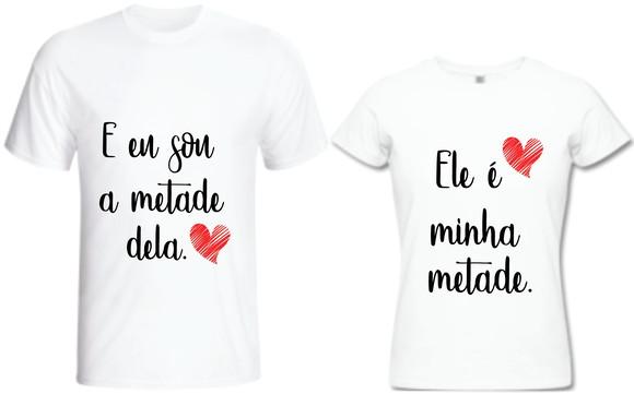Camiseta Namorados Minha Metade Kit com 02 Camisetas