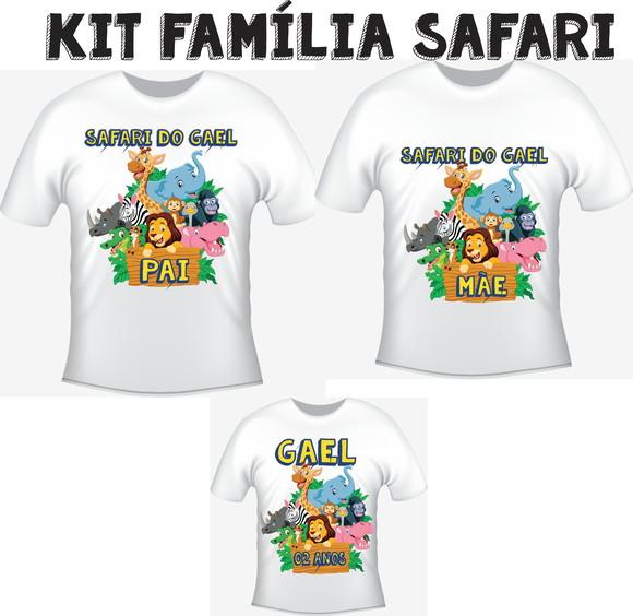 Camiseta Safari- Kit Com 03 - Festa Família