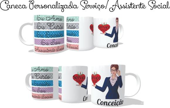 Caneca Assistente Social - Serviço Social - Personalizada
