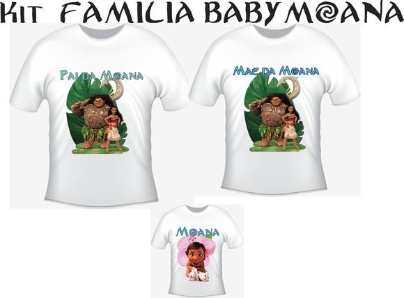 Camiseta Baby Moana 10 Kit /03 Camisetas - Personalizada